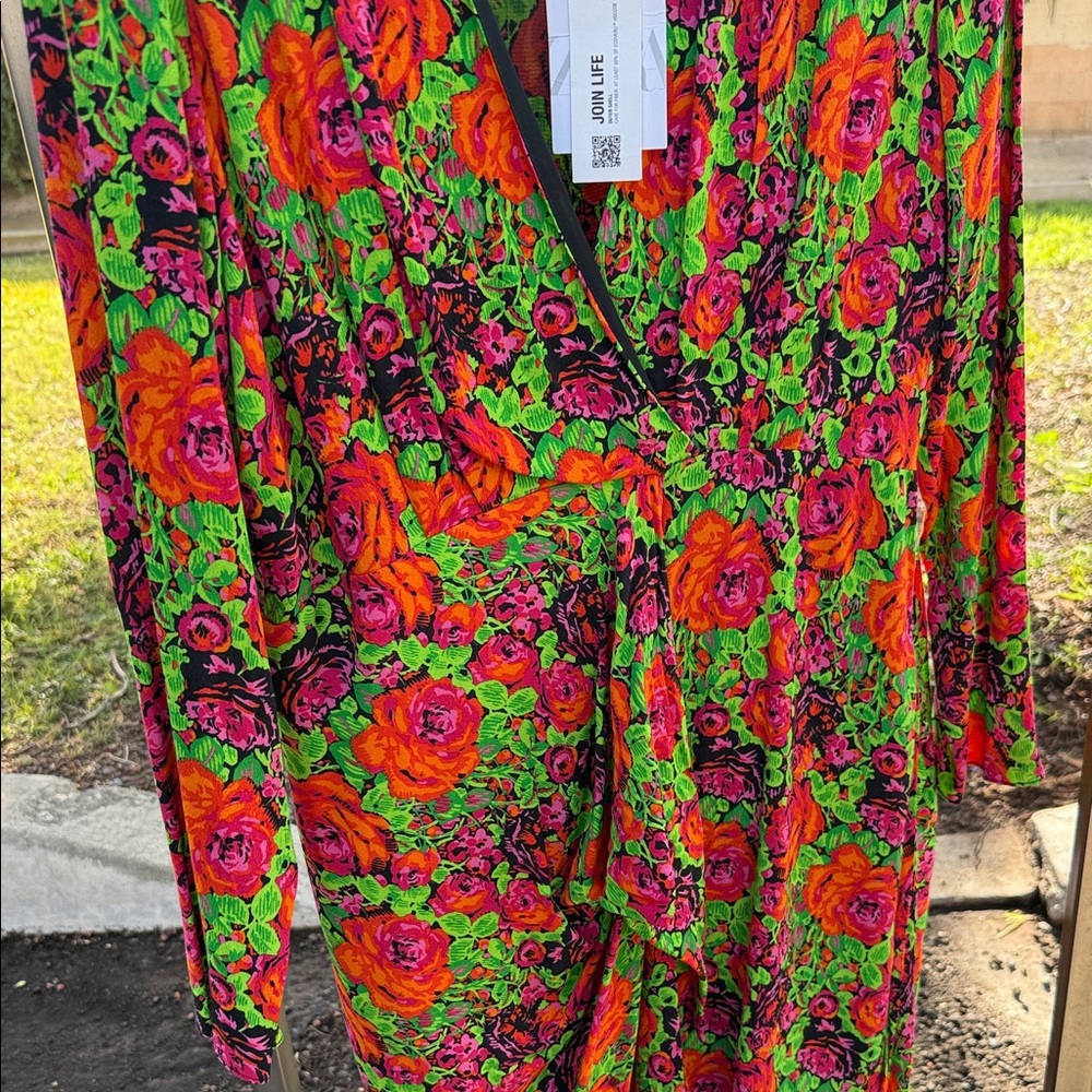 Zara Multicolor Floral Long Sleeve Dress - Picture 3 of 6